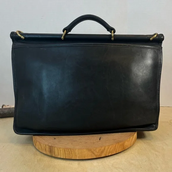 Vintage Coach Court Top Handle Bag 5285 Black USA Turnlock Full Grain Leather - Picture 7 of 16